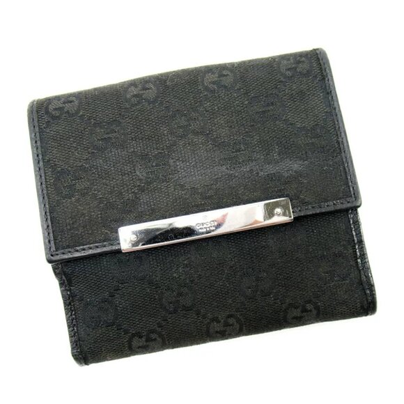 Gucci Double SidedWallet GGpattern canvas leather used T10504 - Picture 1 of 9